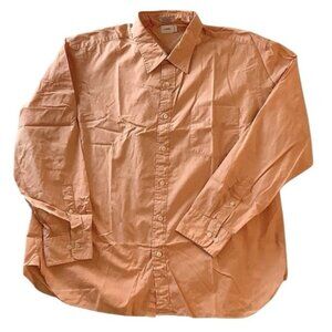 J.Crew Button Up Orange Long Sleeve 2-Ply Cotton Shirt Mens Size XL / 17-17.5